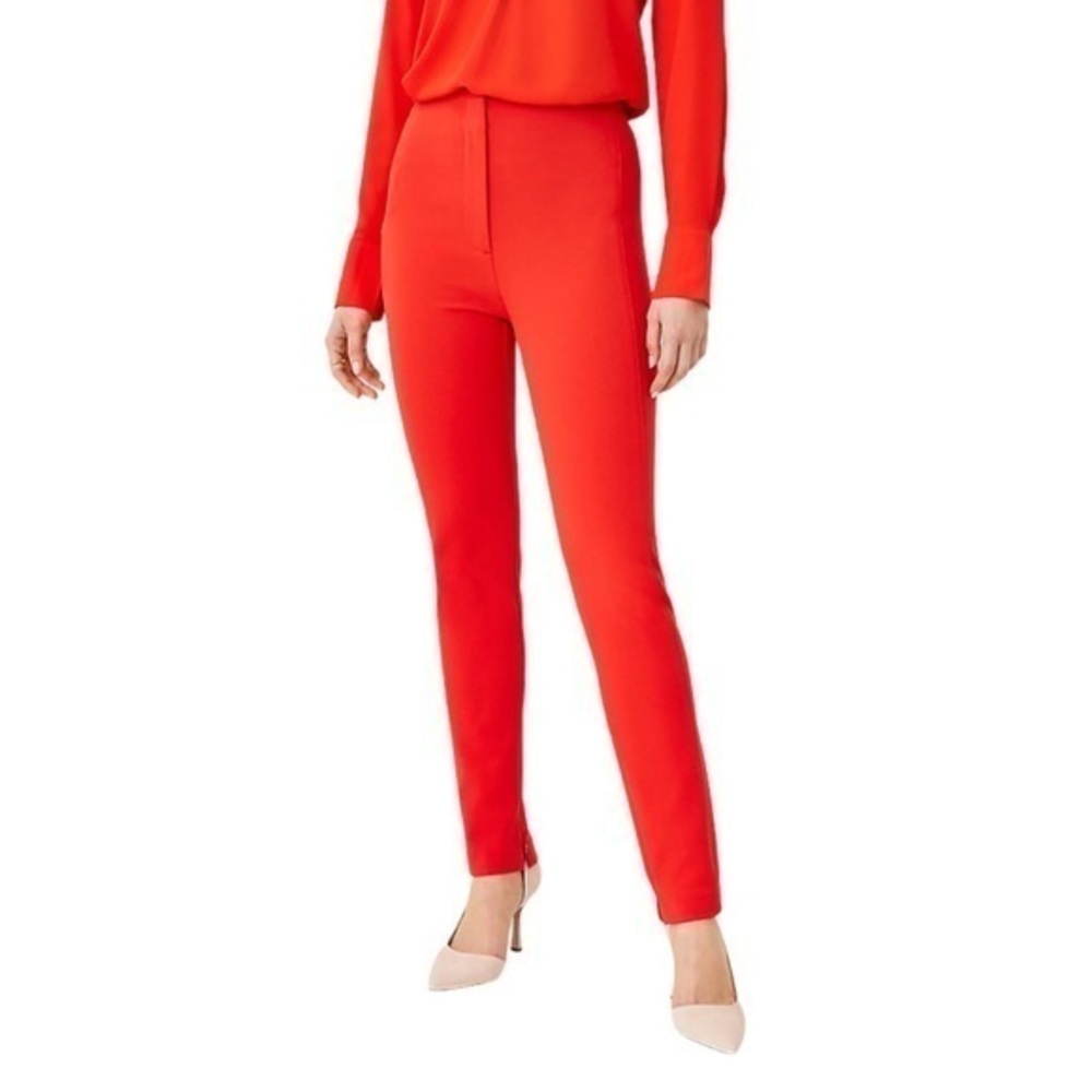 Ann Taylor NWOT The Audrey High Rise Pant Size 4 Zips At Hem Rust Orange Color
